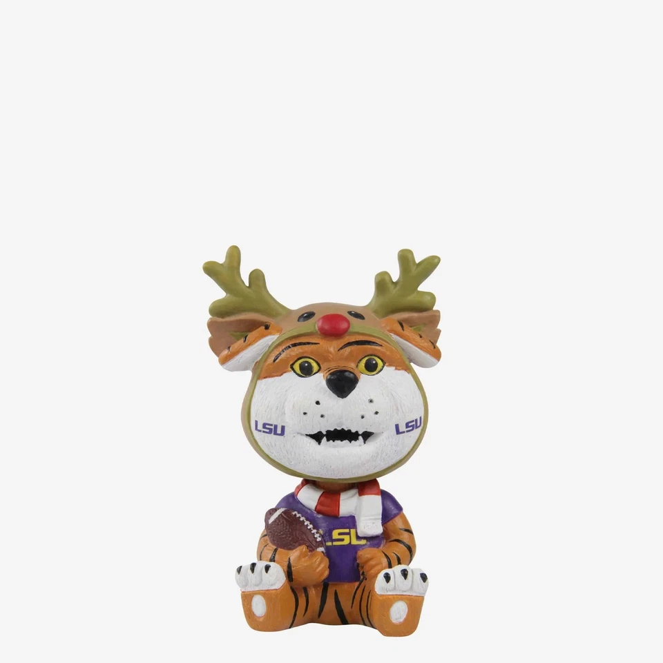 Mike The Tiger LSU Tigers Christmas Mascot Bobble Bro Mini Bobblehead NCAA - Image 1 of 1