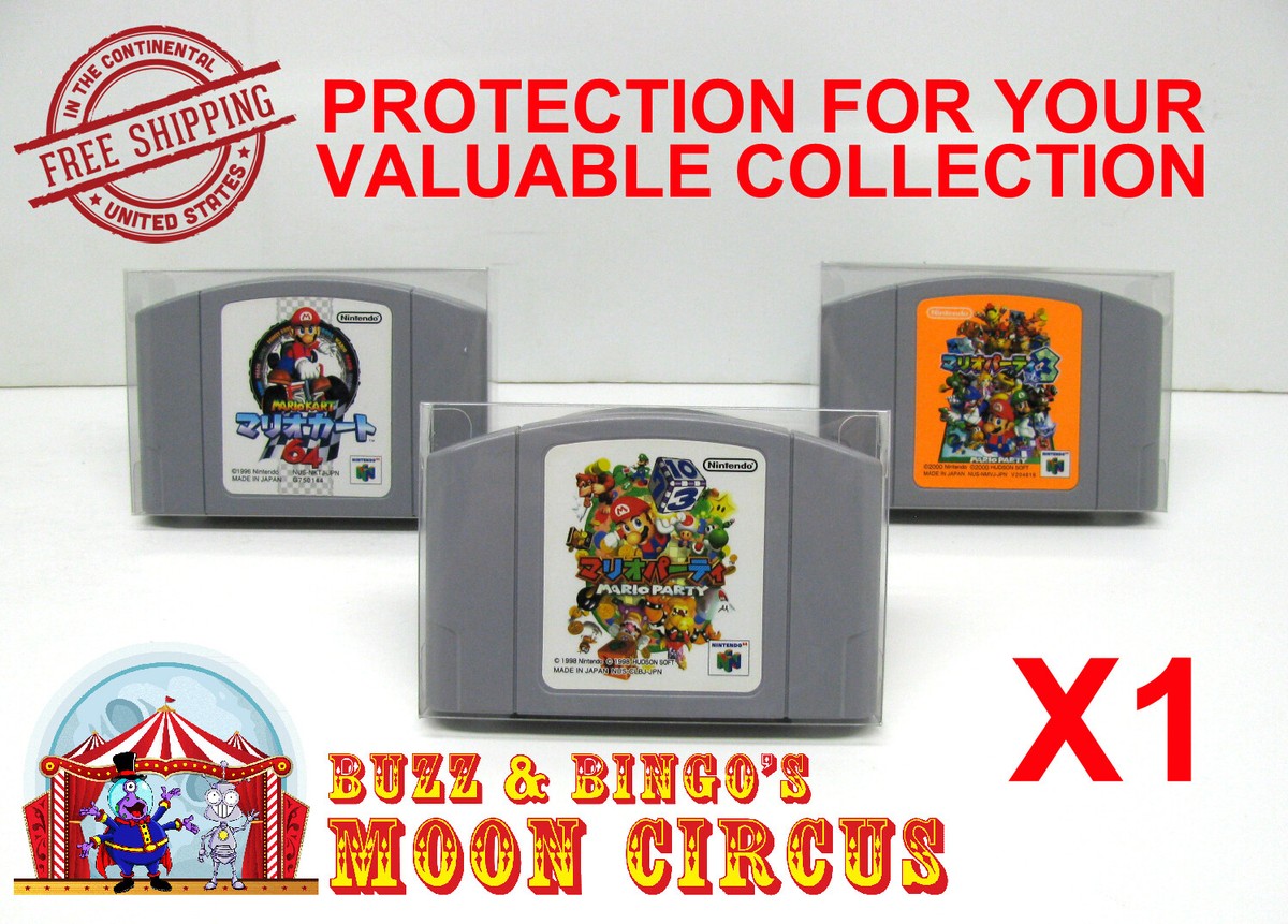 1X NINTENDO N64 JAPAN IMPORT CARTRIDGE -CLEAR PLASTIC PROTECTIVE