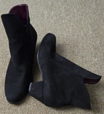 Arche Womens Ankle Boots Black Suede Size 36.5 / US 6 Zipper Heels France READ