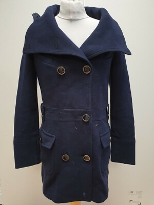 LL686 WOMENS MANGO CASUAL SPORTSWEAR DOUBLE BUTTON COAT UK 12 L EU 40