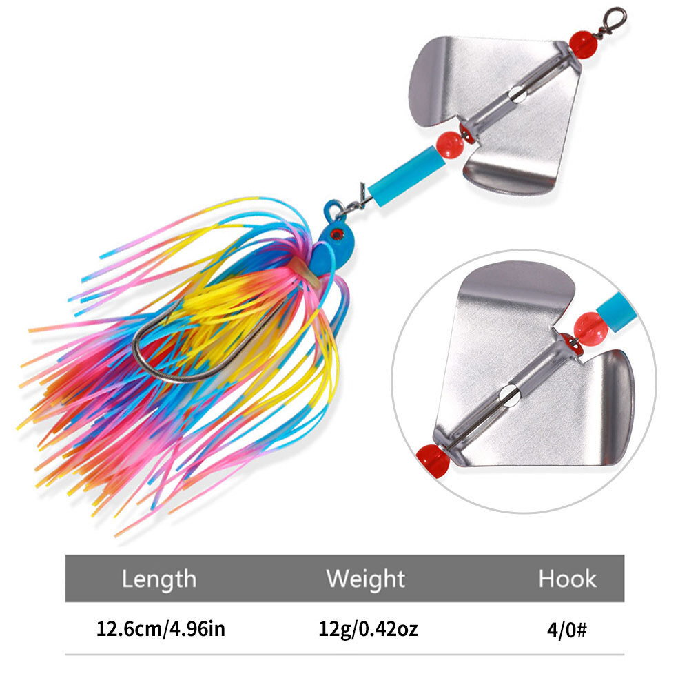 4pcs/Set Spinnerbait Blade Bait Rubber Skirt Buzzbait Fishing Lures Tackle 12g - Image 4