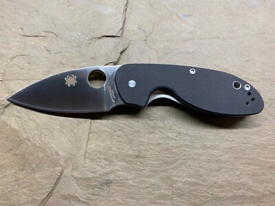 Spyderco Efficient Liner Lock Knife Black G-10 C216GP Stainless Pocket Knife
