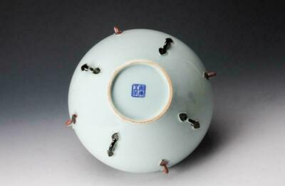 Korean Chosun 安東五 青白磁耳付壷 H 15.5cm / Human national