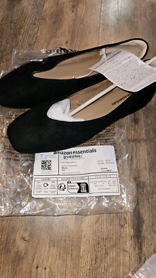 AMAZON ESSENTIALS BLACK FLATS SHOES WOMENS 7.5 NEW