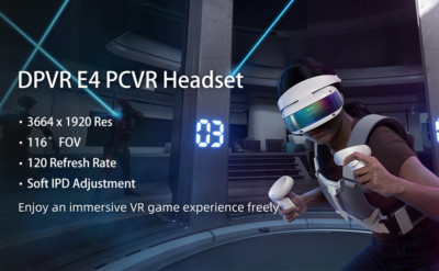 DPVR E4 VR Headsets Virtual Reality Game System 2 Control fr SteamVR 3664 x 1920