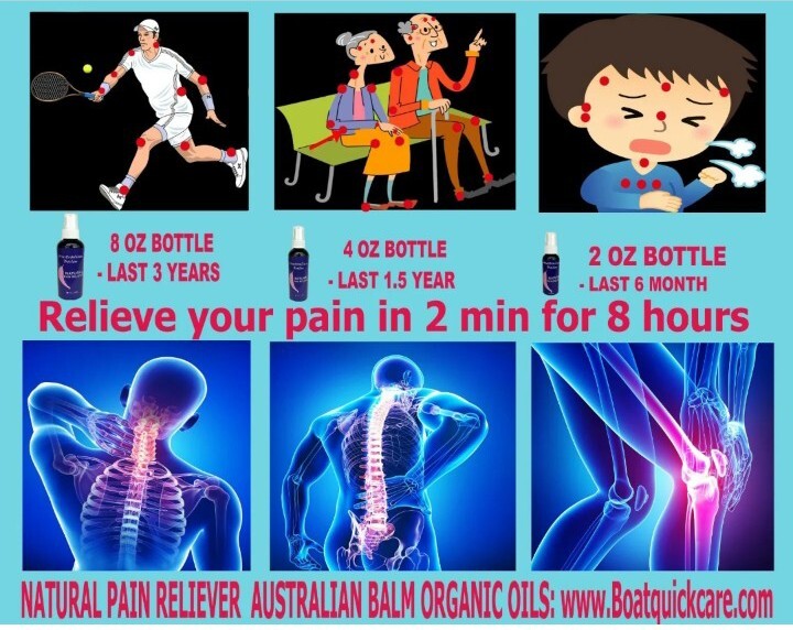 NATURAL PAIN RELIEVER. AUSTRALIAN BALM 4 oz.+ RESPIRATORY PROBLEM