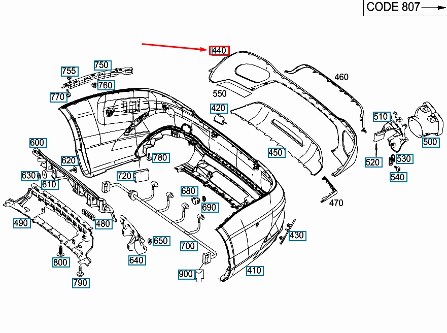 NEU MERCEDES-BENZ SL R231 HECK-STOßSTANGE BOTTOM TRIC A2318855300 