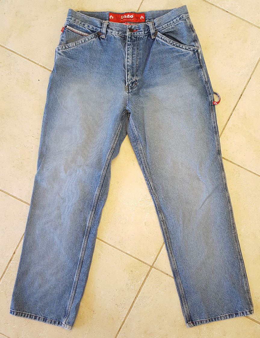 INDO Jeans Co-36L-Casual-Mens-Casual-Blue Denim-Zip Fly-Original