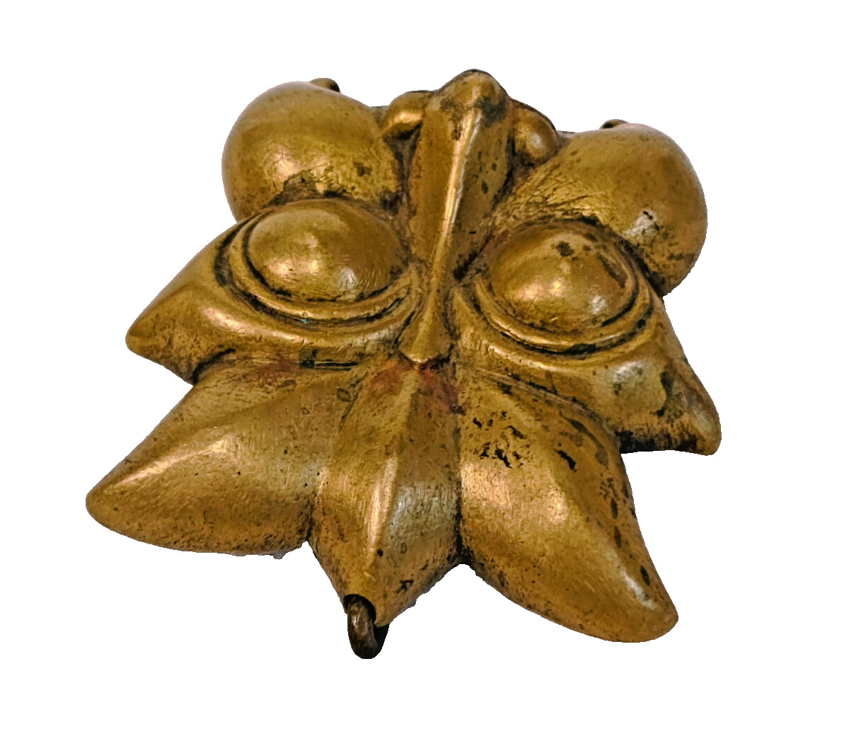 1800's Old Vintage Antique Brass Embossed Yali Head Face Mask / Figure / Statue