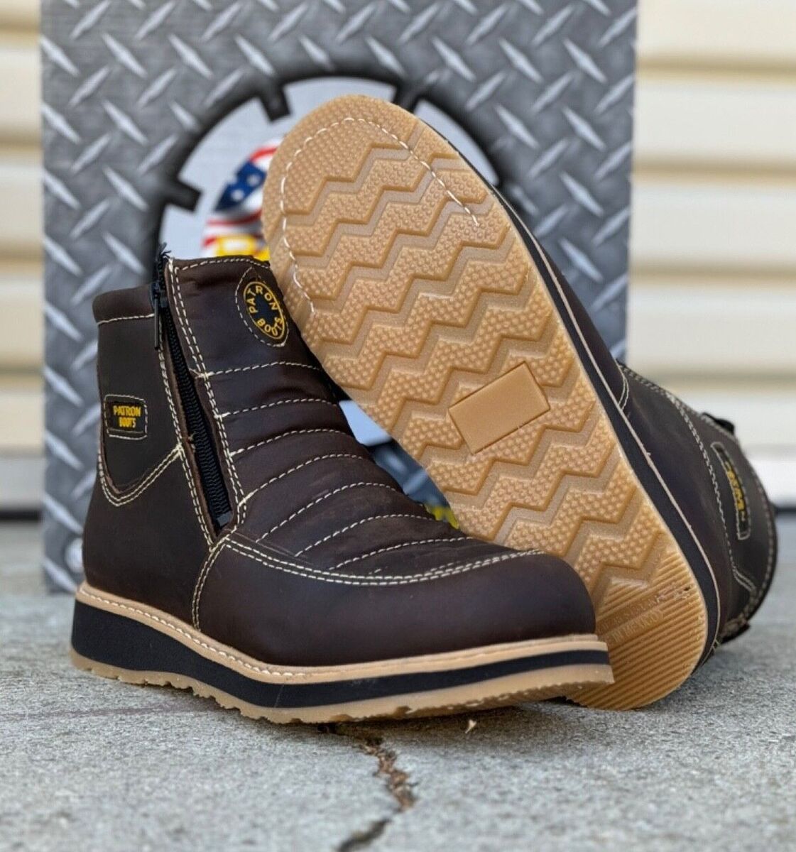 MENS WORK BOOTS LEATHER ZIP UP SAFETY SOFT TOE OIL RESISTANT MENS WORK BOOTS LEATHER ZIP UP SAFETY SOFT TOE OIL RESISTANT