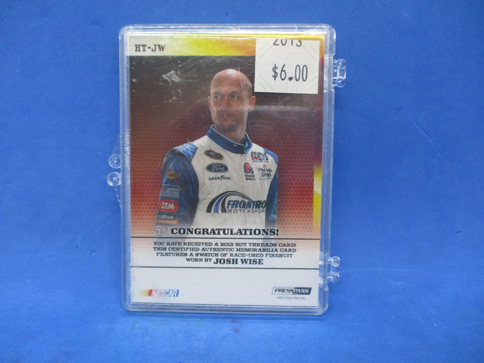 2013 Press Pass Ignite Hot Threads Josh Wise #HT-JW - Image 2 of 2