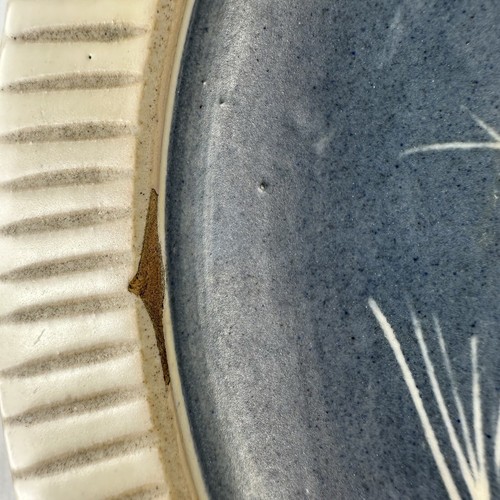 Posacenere Einar Johansen EJO ceramica metà secolo testurizzato Blue Lamb Bowl Danimarca - Foto 5 di 7