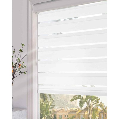 Persilux Zebra Blinds Dual Layer Roller Window Shades 34''x72'' (Missing Hardware)