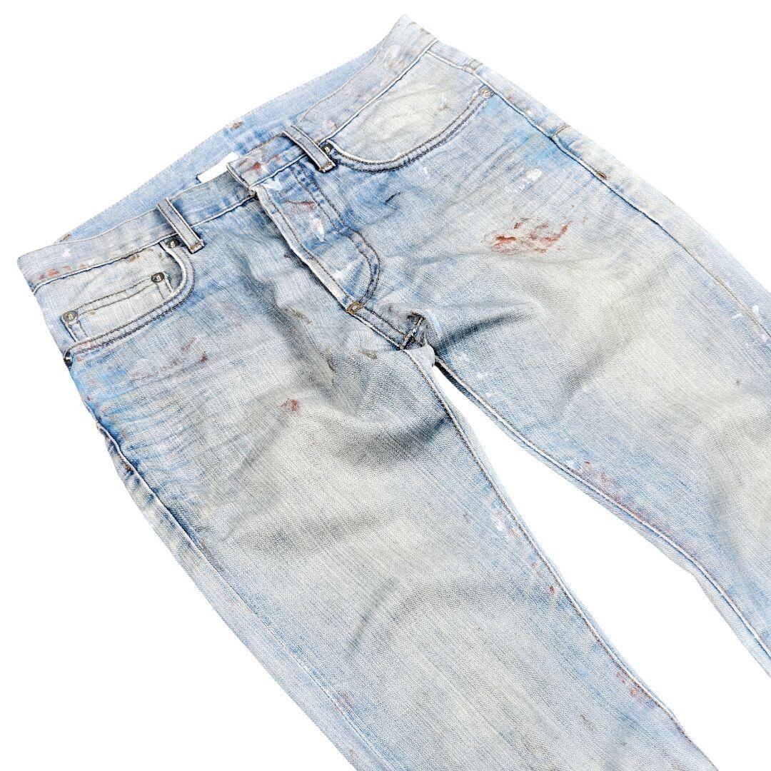 Dior HOMME Painted Distressed Denim Pants Size 26 | eBay
