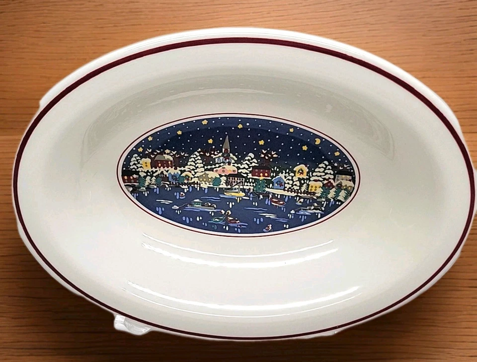 Tazón para servir Oneida USA Chinaware Holiday Harbor de Carol Eldridge 1989 Foto 2 de 4