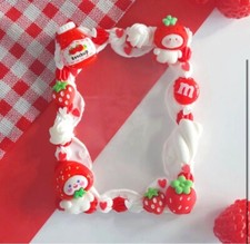  Korean Decoden Kit Photocard Toploader Full Set   Cream Strawberry Theme