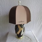 Golf Bag Umbrella Shade Table Lamp Bar 70s 33 inch Tall Glenlivet Scotch Brown — photo 7
