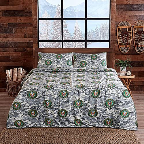 US Army Camouflage Queen Sheet Set - 4 Piece Military Camo Bedding - Premium
