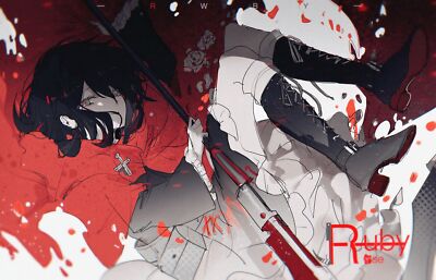 Anime konya666 girls rwby ruby rose black hair kneehigh Play Gaming Mat Desk