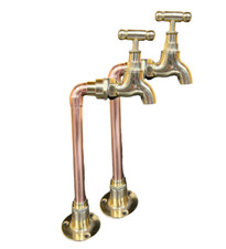 Vintage Style Brass and Copper Taps, ideal for Small Sink  Bathroom Basin 