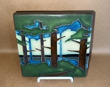Vintage Motawi Tile Works Pottery Arts & Crafts Misson Pine Tree Lanscape Plaque