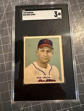 1949 BOWMAN #238 BOB LEMON CLEVELAND INDIANS BASEBALL CARD SGC 3 VG