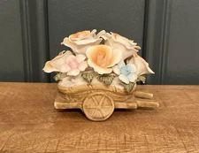 K’s Collection Porcelain Flowers In A Wheelbarrow