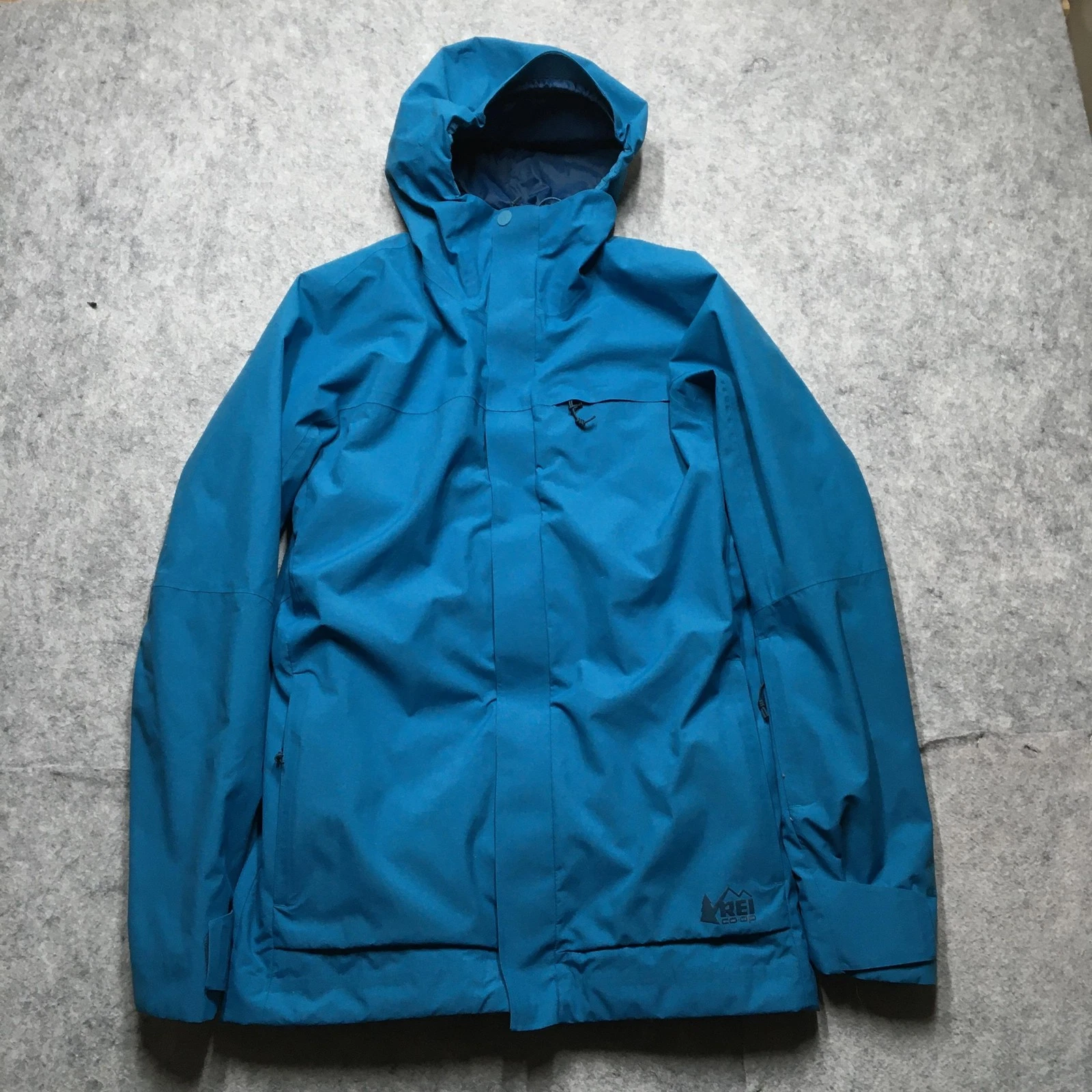 REI Co-op Jacket Mens Small Blue Hooded Insulated Parka Ski Snow Powderbound