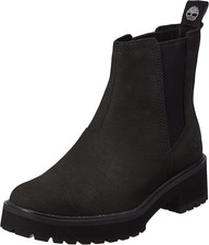 Image of Timberland Carnaby Cool Chelsea Boots Women's 7 Black Mid Nubuck Stylish NIB