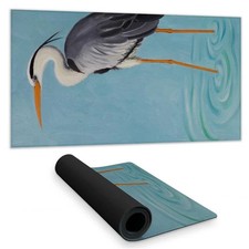 Begin Home Decor C1DM153183TQKZ 16 x 32 in. Gray Heron Blue Desk Mat - Animal...