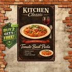Spaghetti with Tomato Aluminum Wall Art Vintage Metal Tin Sign 8x12