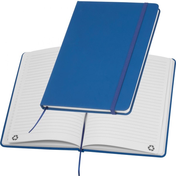 Notizbuch / Din A5 / Umschlag Aus Pu / 160 Linierte Seiten / Farbe: Blau-image