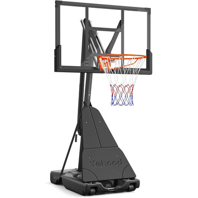 44'' Basketball Hoop Outdoor Adjustable Portable Goal Shatterproof PC Backboard