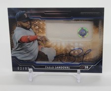 2015 Topps Strata Clearly Authentic Autograph Relics Blue #CAARPS Pablo Sandoval