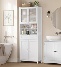 Kitchen Larder Unit Tall Storage Cupboard Modern White Pantry Cabinet Dresser