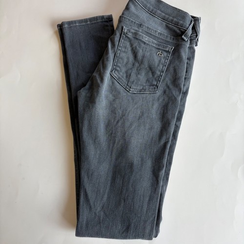 Jeans donna Rag & Bone/Jean 26 grigio lavaggio skinny fit vita media non invecchiato - Foto 1 di 10
