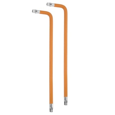 2pcs Hex Key Torx Wrench T30 S2 L-Shape 6 Point Hexagon Wrenches Orange Silver