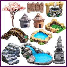 Miniature Landscape Fairy Garden Accessories Mini Lighthouse Water Well