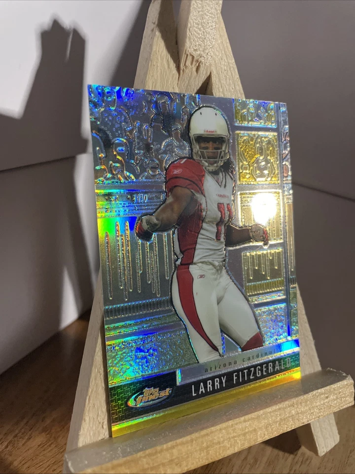 2008 Larry Fitzgerald Topps Finest Gold Refractor 22/50 #59 Cardinals Look! - Image 3 of 4