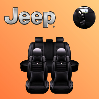 For All Jeep 5 Seat Black Cushion Luxury Custom Fit Leather Seat Cover