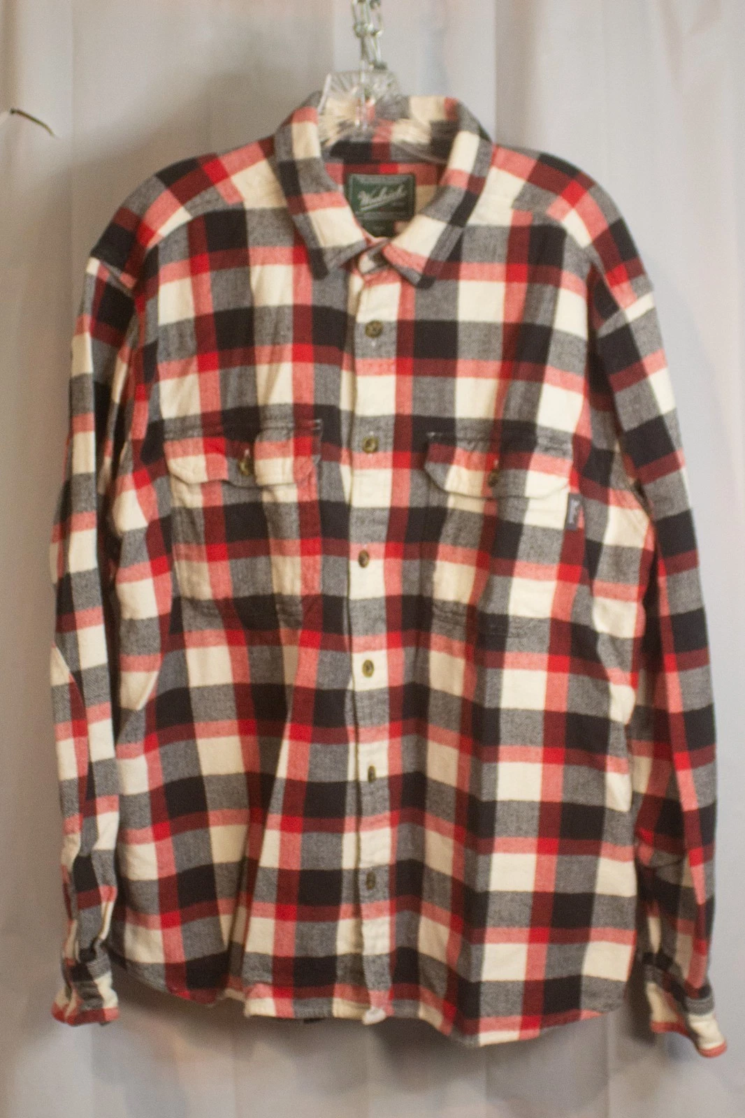 Woolrich Men’s XL Plaid Flannel Shirt 100% Cotton Long Sleeve Outdoor Button