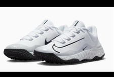Nike Alpha Huarache Elite 4 TF Low Black White Pure Platinum Women's Size 6.5