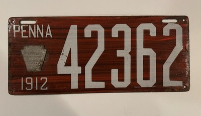 1912 Pennsylvania Porcelain License Plate Best One on eBay for Price & Condition