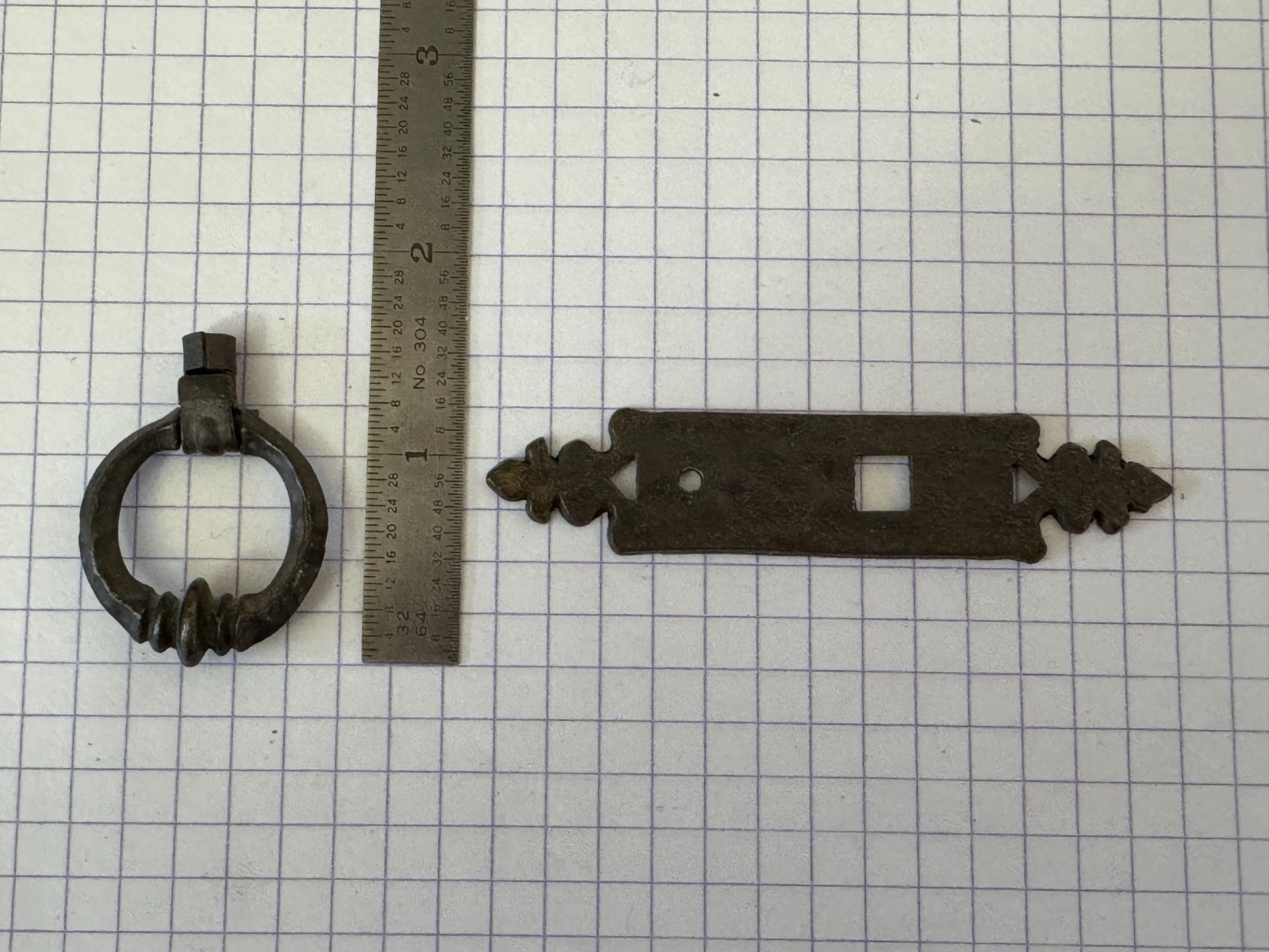 Original Ethan Allen Royal Charter 1 1/8" Drop Door Pull & Backplate B2464