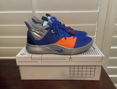 Nike PG 3 Paul George NASA Racer Blue-Metallic Silver Sneakers Men s Size 10