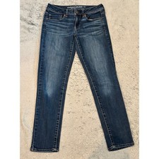 American Eagle Super Skinny Jeans Womens 2 Short Dark Wash Denim Low Rise