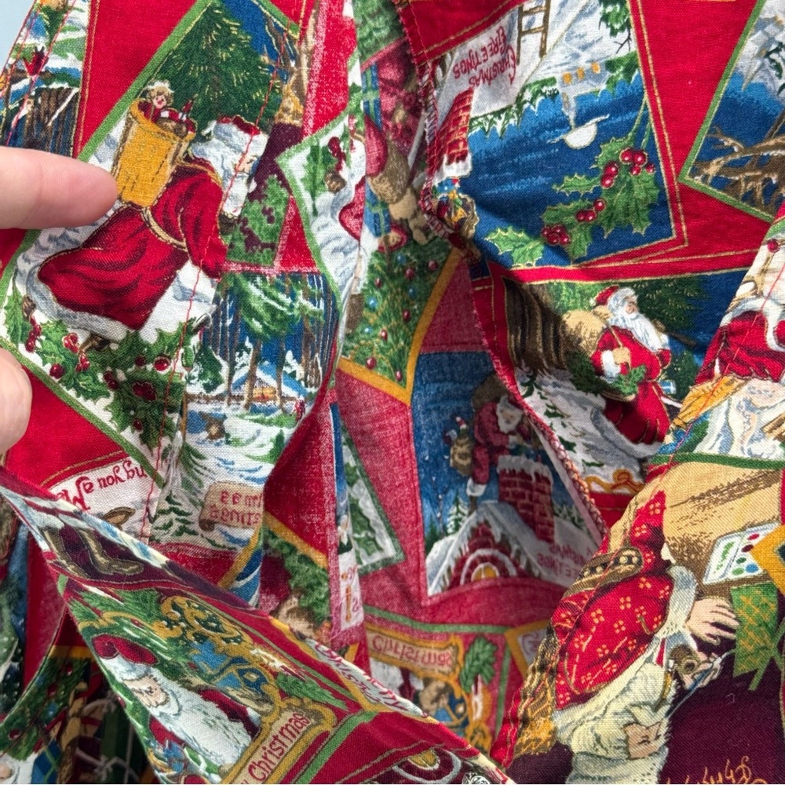 Handmade Holiday Custom Santa Patterned Women's v… - image 6