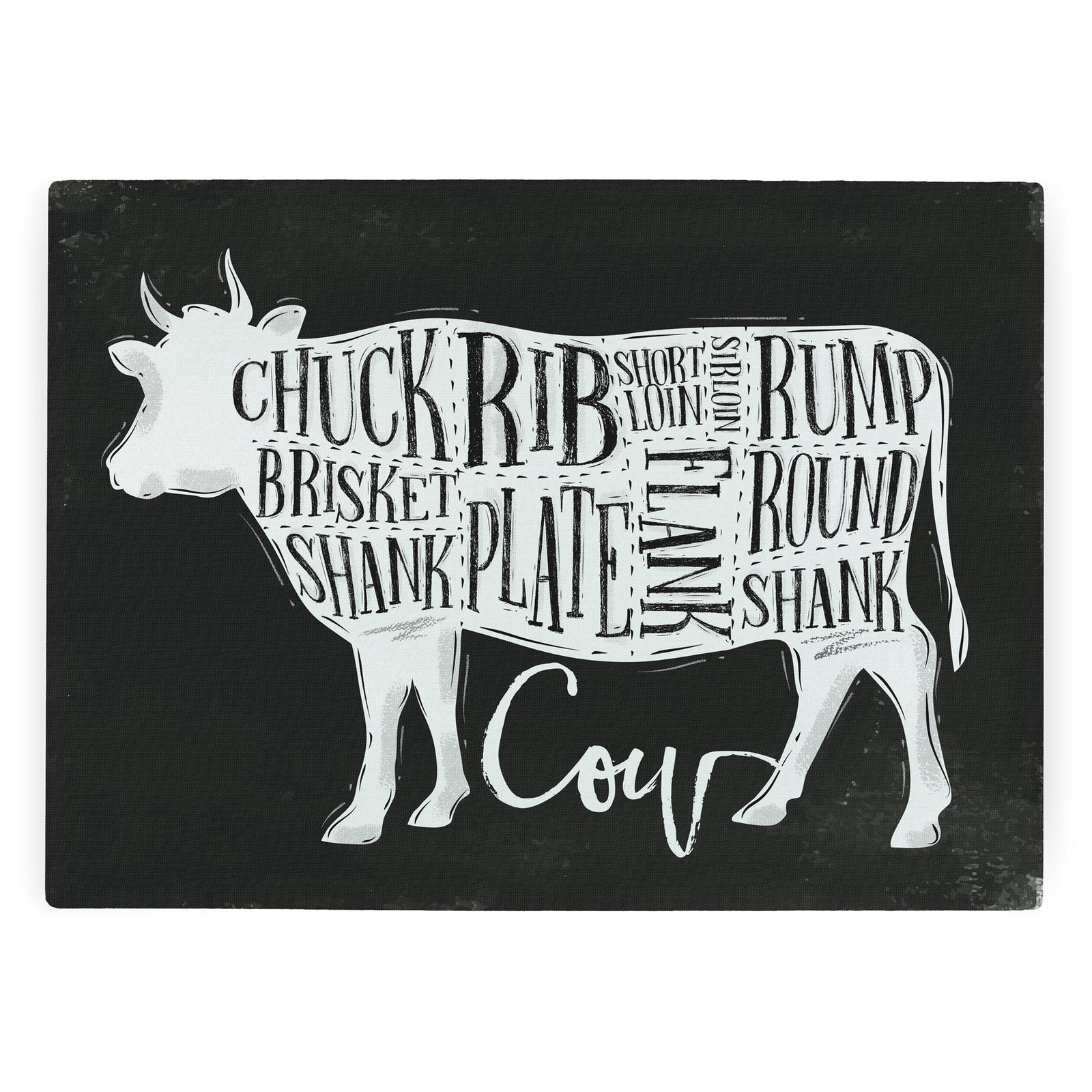 Chopping Board for Meats - Kitchen Cutting Board/Worktop Saver - Cow/Beef