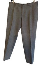 Giorgio Armani Mens Dress Pants Gray Micro Check Virgin Wool Italy