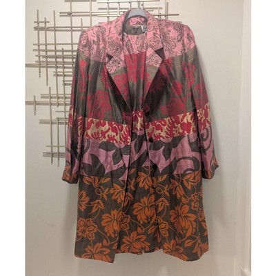 VTG Carlisle Silk Patchwork Floral Blazer Jacket Dress Twin Set Women's Size 12